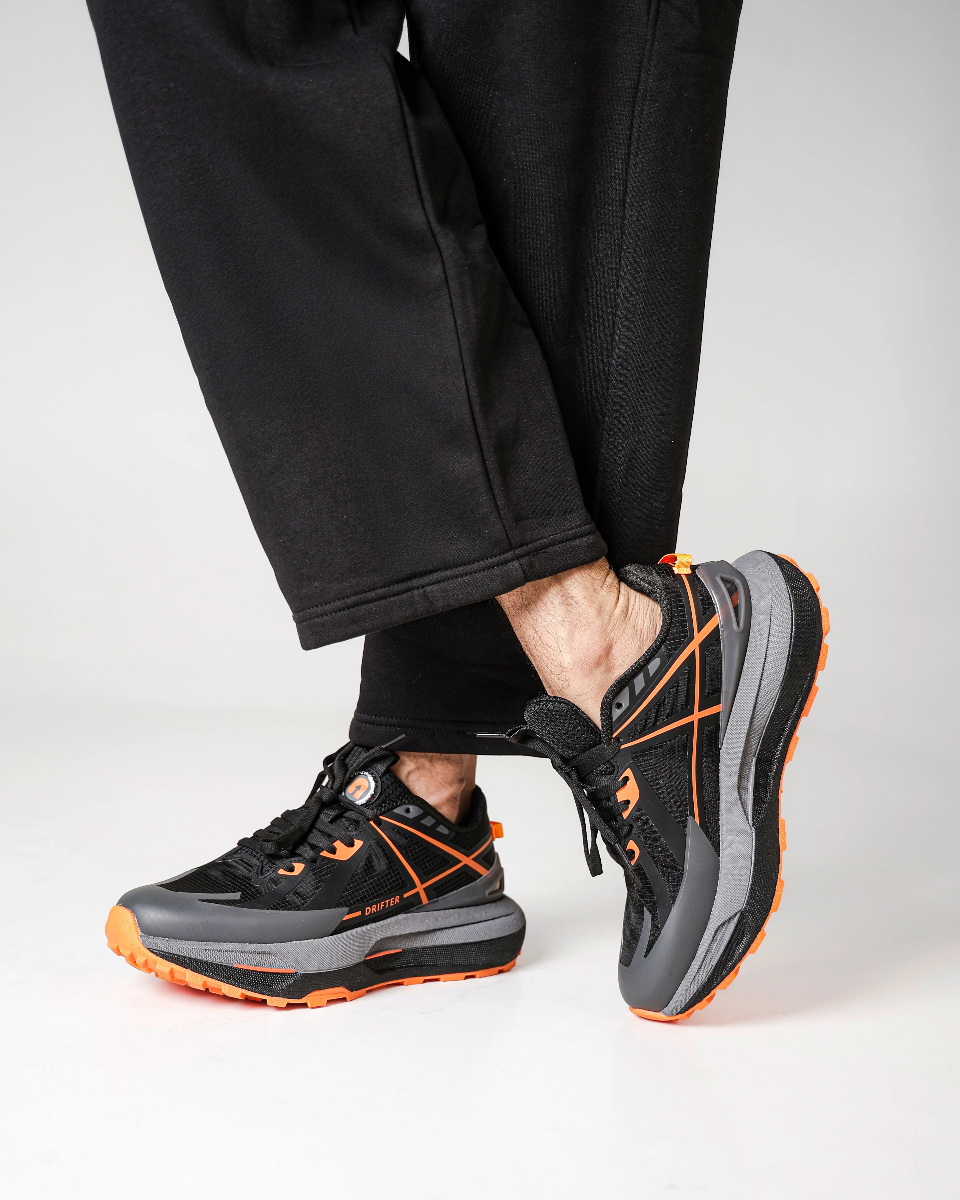Drifter Black Orange Running High Heel Sneakers