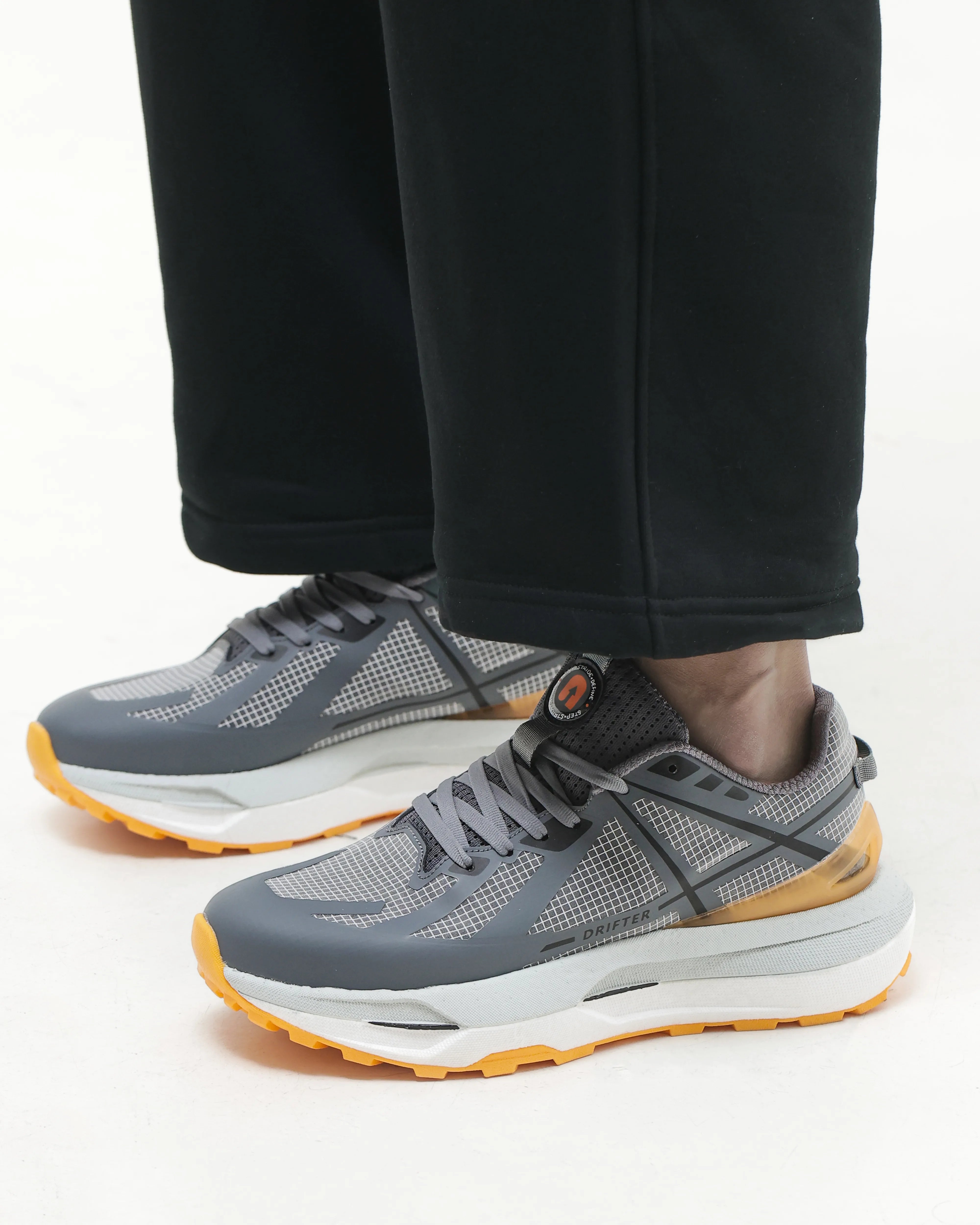 Drifter Grey Orange Running High Heel Sneakers