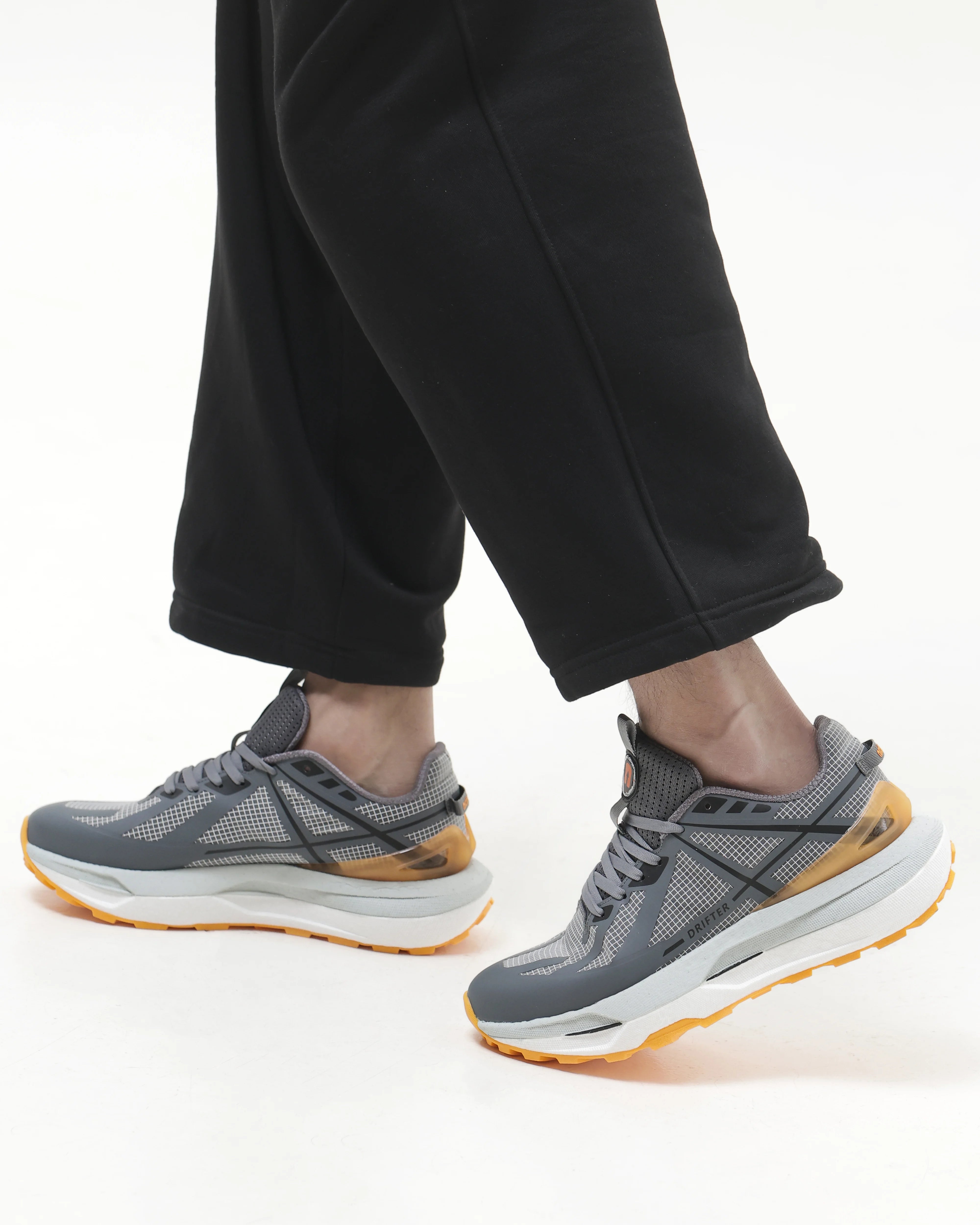 Drifter Grey Orange Running High Heel Sneakers