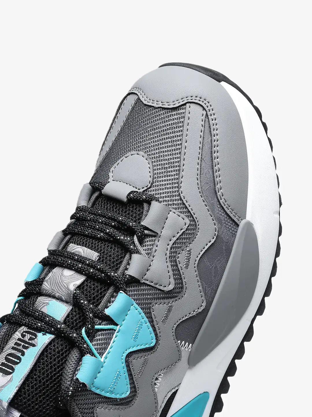 Nomad Graphite Teal Low-Top Chunky Sneakers