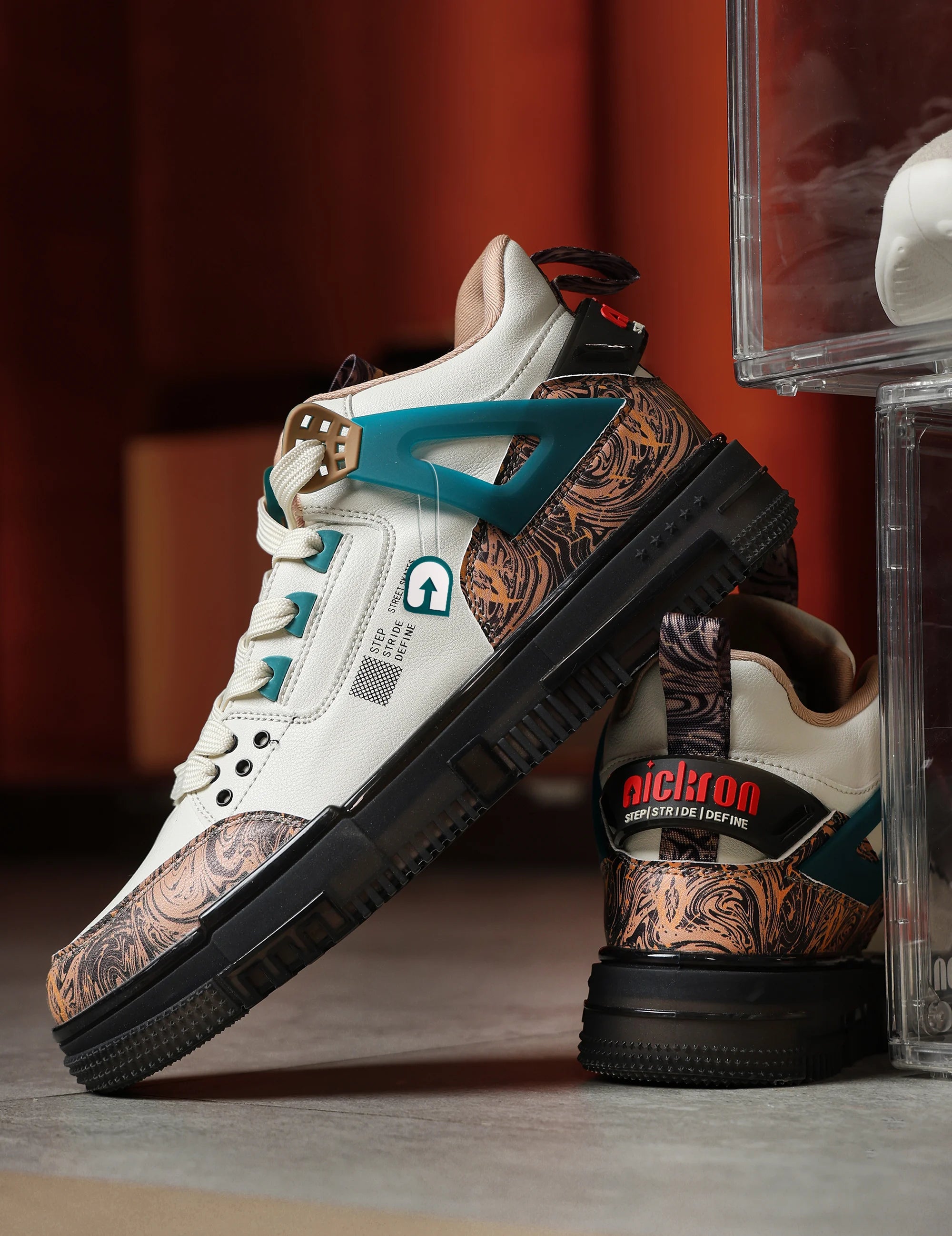 Street Skate 3.0 Beige Mid Top Premium Flat Sole Sneakers