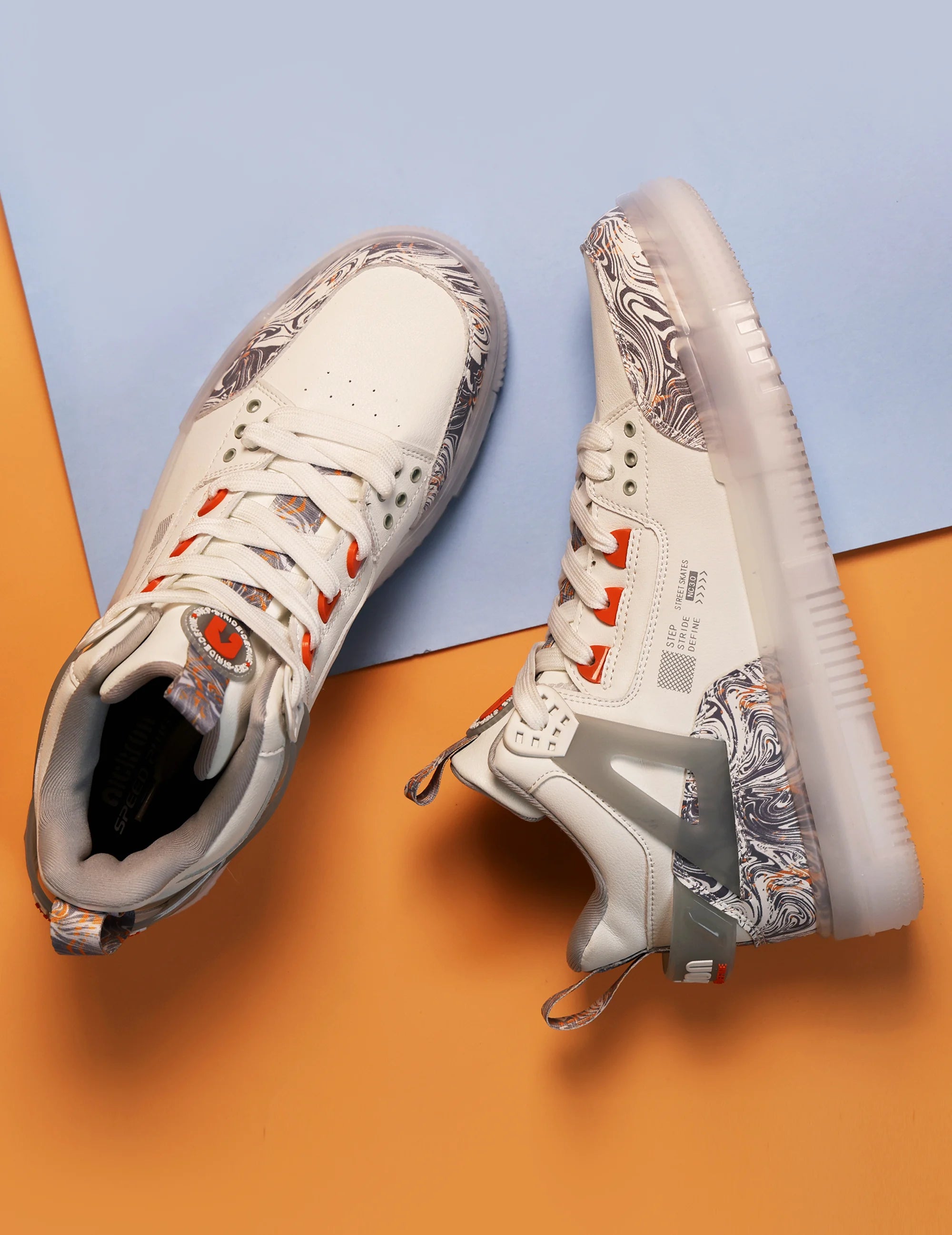 Street Skate 3.0 White Mid Top Premium Flat Sole Sneakers