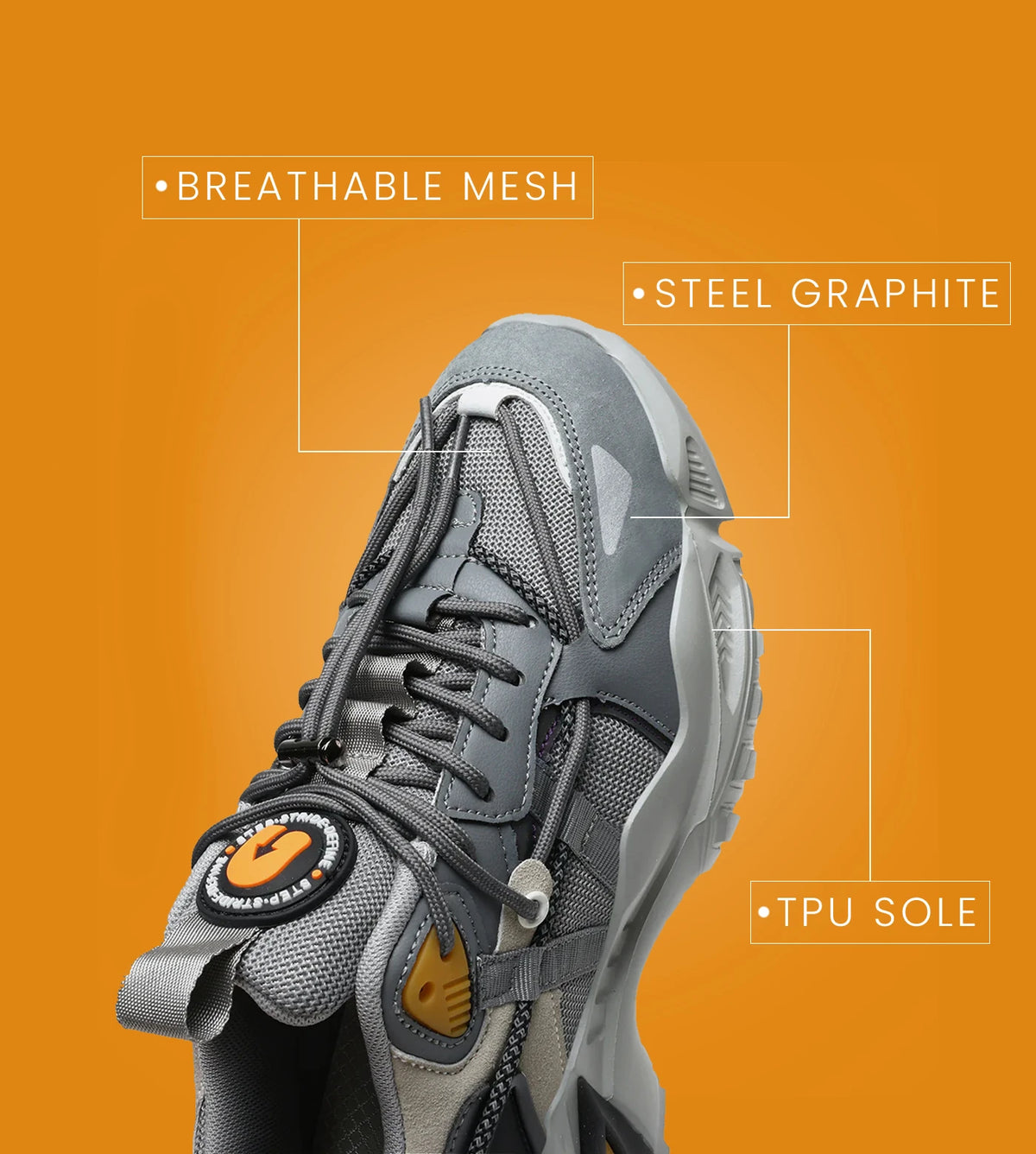 Rocket Boost Grey High Heel Funky Designer Low Top Sneakers