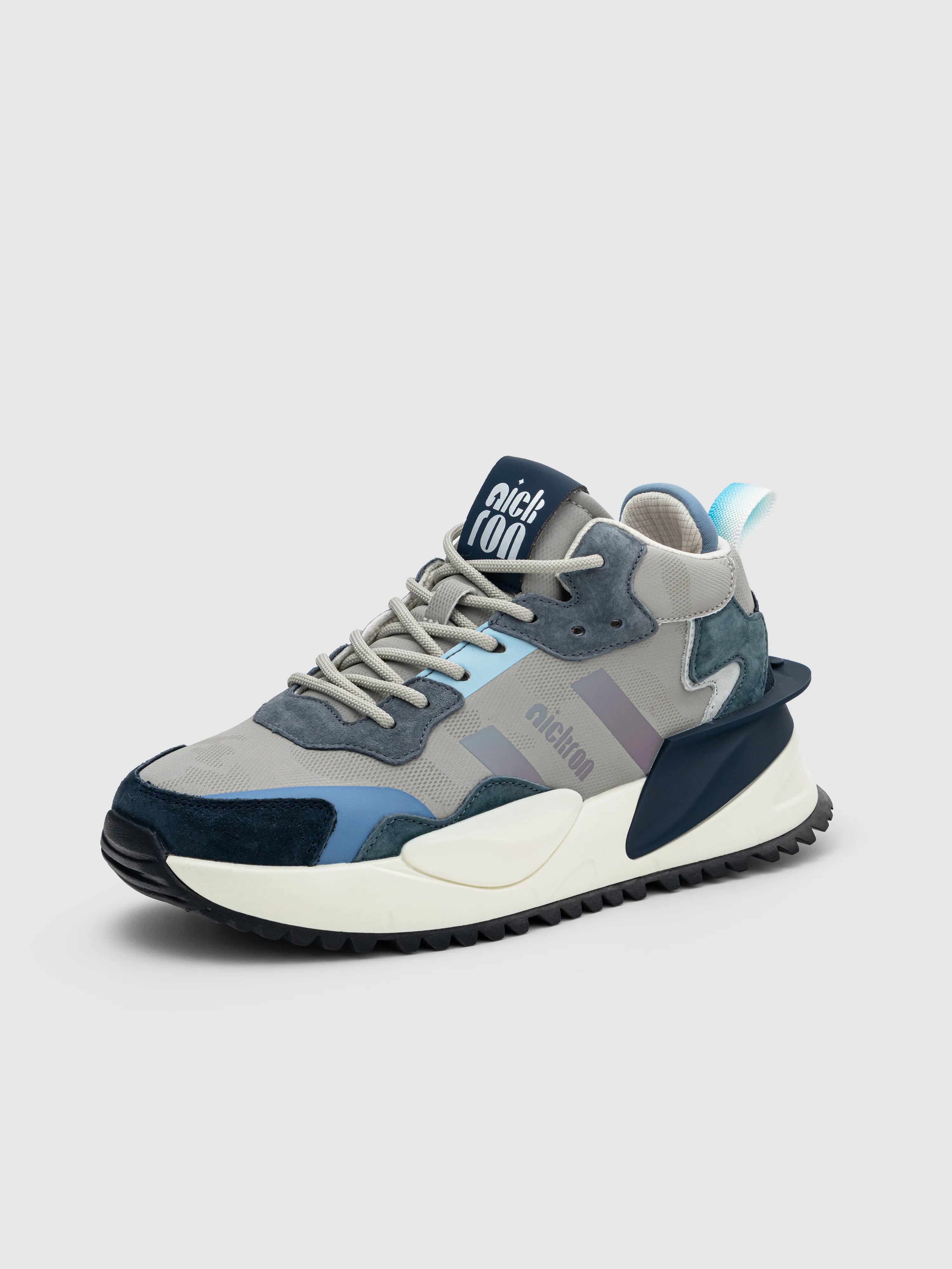 Sentinel Slate Blue mid‑top sneakers side view in slate blue and white
