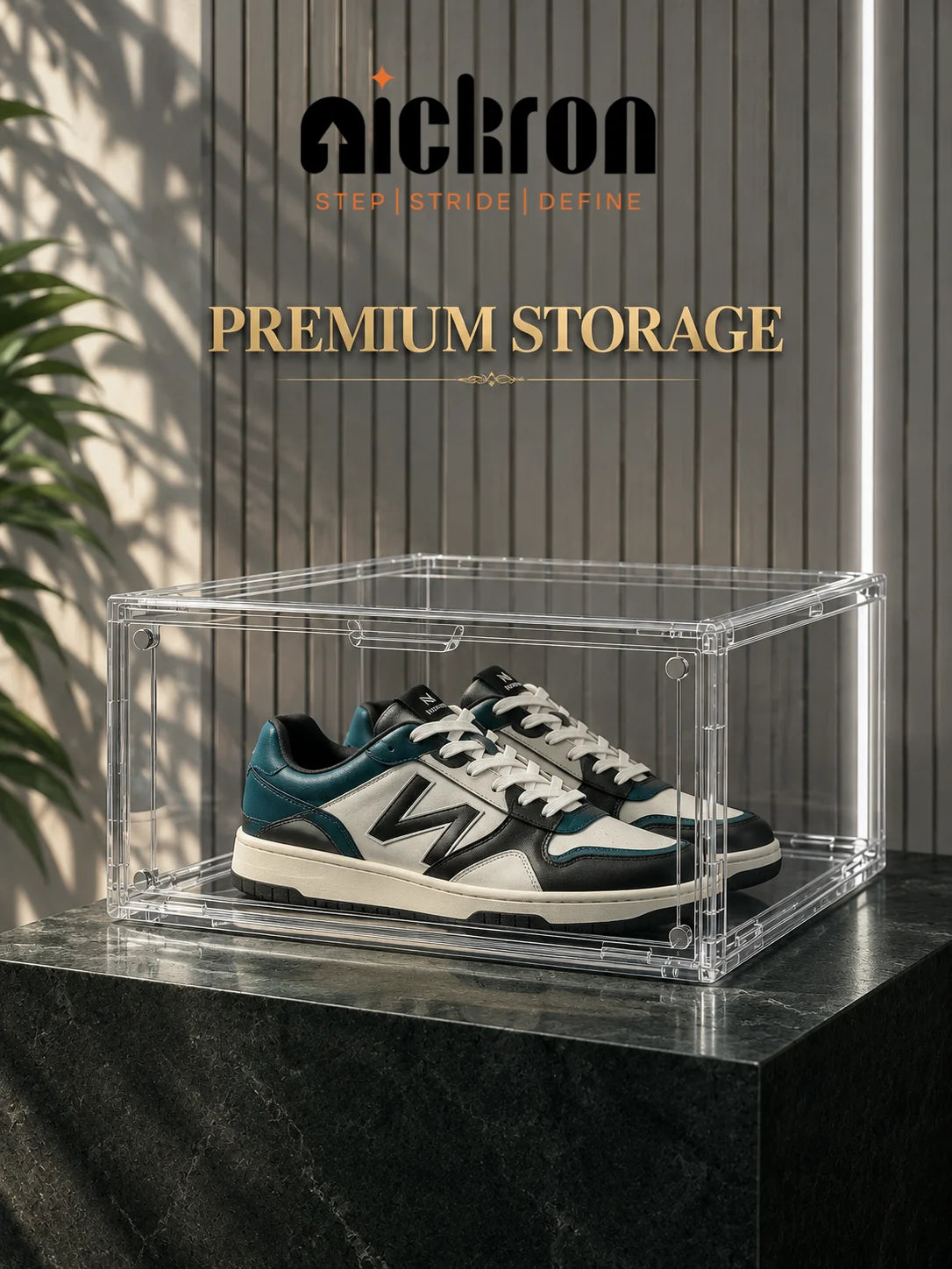 Nickron Transparent Shoe Storage Box | Stackable Sneaker Organizer | Dustproof Shoe Case | Foldable Plastic Shoe Box